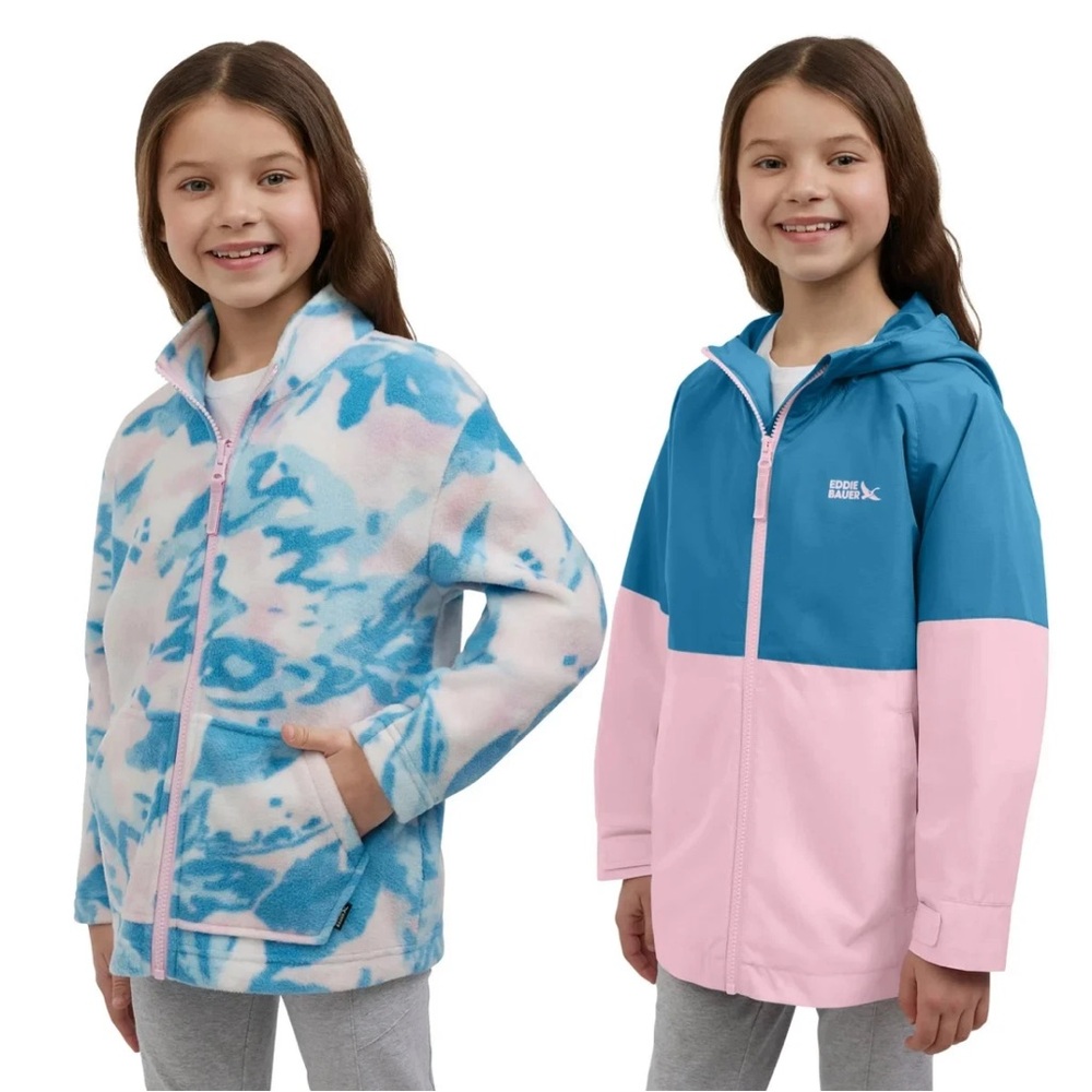NWT Girl’s Eddie Bauer 3-in-1 Hooded Jacket Medium 10/12 - Picture 10 of 10